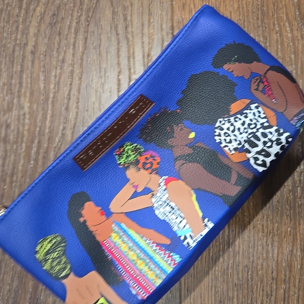 NWT PARDON MY FRO SQUAD BLUE COSMETIC BAG... #7700 - Picture 3 of 8